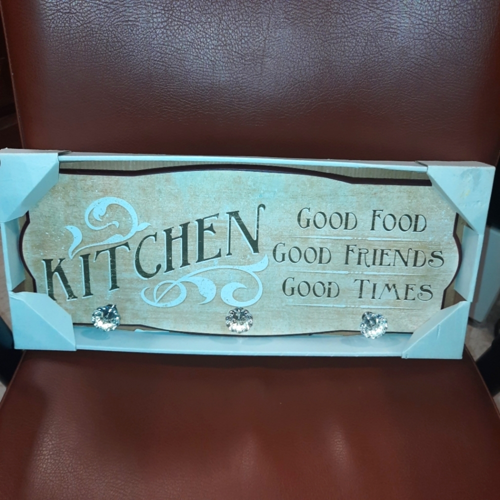 Sign of the Times Wooden Kitchen Plaque with Pegs